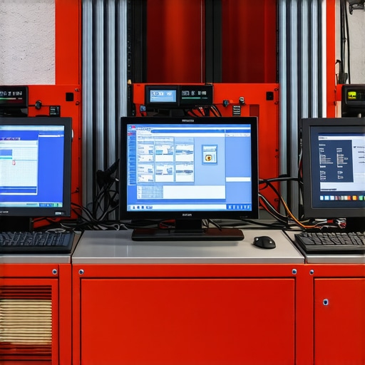 AI-Enhanced Transmission Diagnostics Modern automotive diagnostic tools analyzing transmission data in a garage