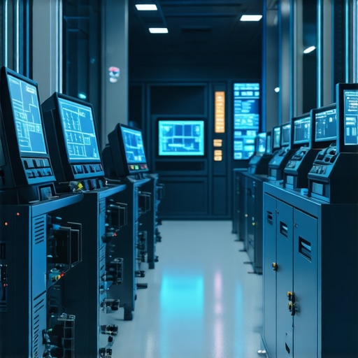 Futuristic Transmission Diagnostics Lab Advanced automotive diagnostic tools analyzing transmission fluids in a modern lab.