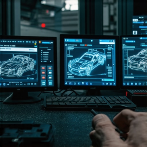 Next-Generation Transmission Diagnostics Advanced automotive diagnostic equipment analyzing transmission data in a modern workshop environment.