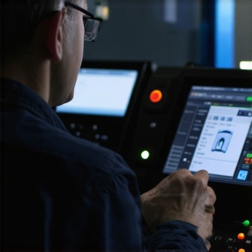 Expert technician using high-tech diagnostic tools to analyze engine signals