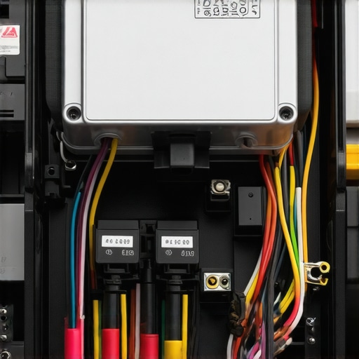 Close-up image of an automotive transmission control module with wiring and sensors