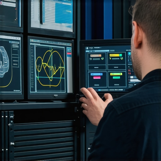 Technicians using digital diagnostic equipment to analyze vehicle transmission systems