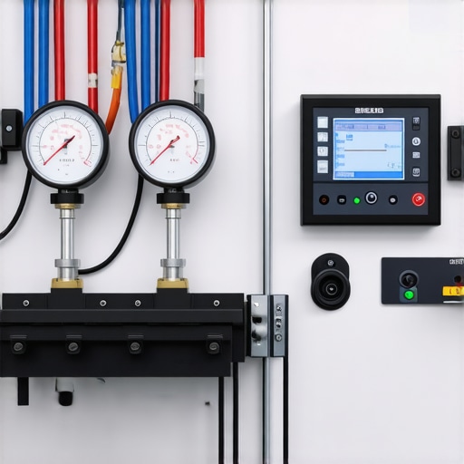 Hydraulic Calibration in Transmission Repair Technician calibrating hydraulic system with advanced tools in a repair shop.