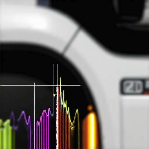 Technician performing waveform and thermal analysis on vehicle transmission