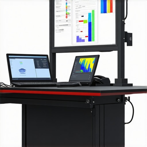 Advanced diagnostic equipment analyzing transmission fluid with spectral analysis and augmented reality overlays