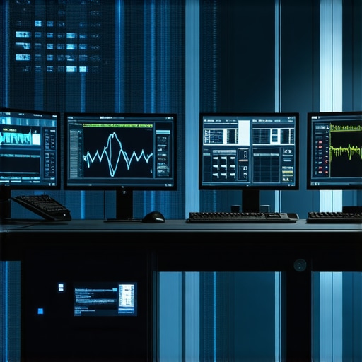 Advanced automotive diagnostic tools analyzing transmission system data in a modern repair shop