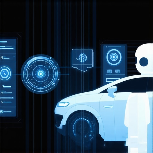 Advanced automotive diagnostics system showing AI analysis and cloud data integration