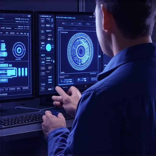 Technician using diagnostic tools to analyze vehicle transmission systems with advanced data interfaces.