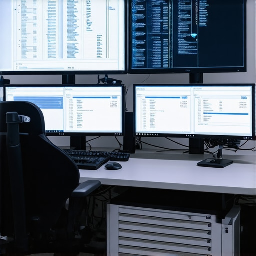 Futuristic Auto Diagnostics Lab A state-of-the-art automotive diagnostic center featuring multiple screens, AI dashboards, and virtual reality training equipment.