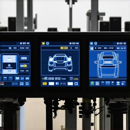 A technician using advanced diagnostic equipment with various sensors and digital displays