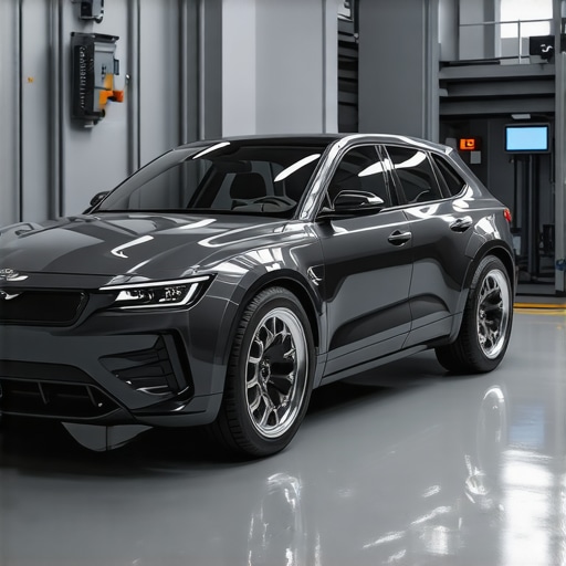 Modern auto repair shop utilizing AI and modular parts for transmission diagnostics