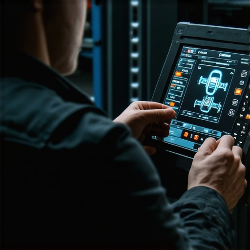 State-of-the-Art Transmission Diagnostics Technician analyzing transmission data on a high-tech diagnostic console