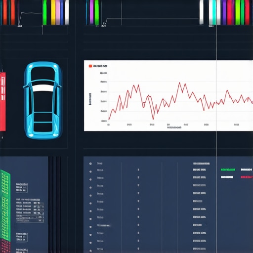 AI-Enhanced Automotive Diagnostic Screen A sleek digital interface showing transmission diagnostics with charts and sensor data
