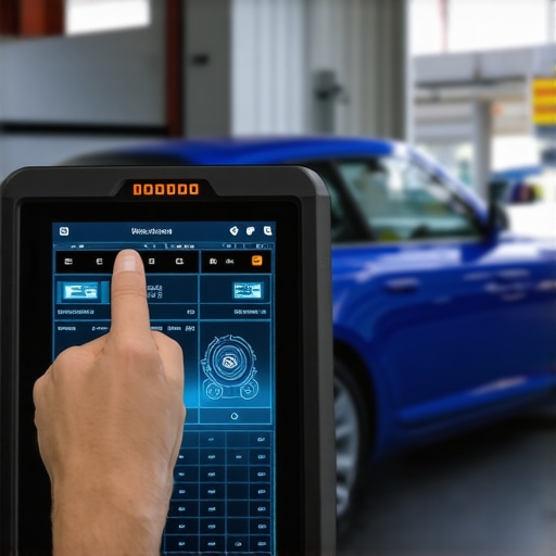 Modern vehicle diagnostic device displaying AI-based transmission fault analysis