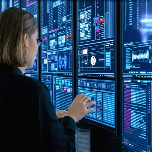 Modern diagnostic computers analyzing hybrid vehicle data in a professional automotive lab