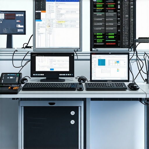 Technician using advanced diagnostic tools in a modern auto repair shop