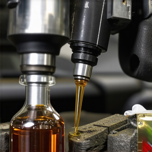 Expert Transmission Fluid Inspection Using Spectroscopy Mechanic analyzing transmission fluid with spectroscopic equipment