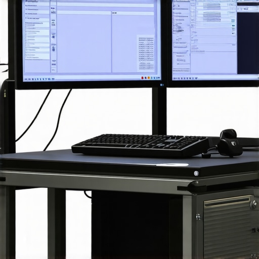 Automotive technician calibrating sensors using advanced digital tools