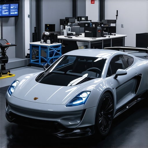 Futuristic diagnostics lab with AI and sensor technology