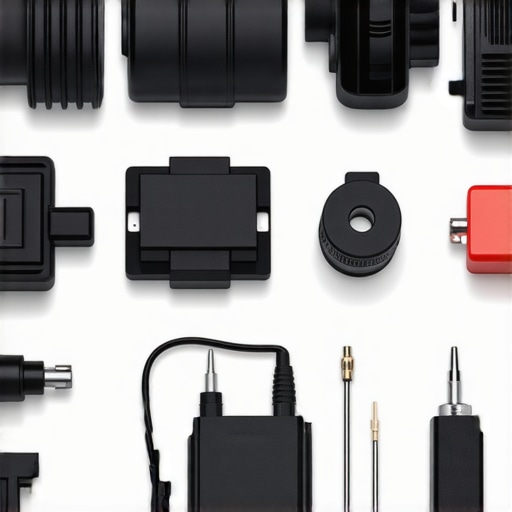 Modern vehicle diagnostic tools calibrating brake sensors in a workshop environment.
