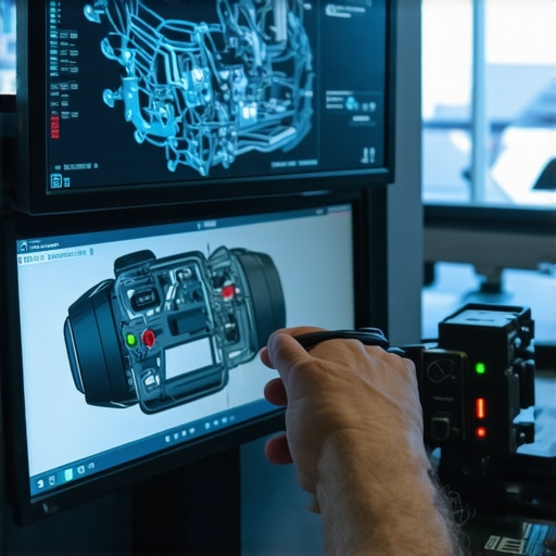 Deep Diagnostic Analysis of Transmission Systems Technician using high-tech diagnostic equipment on a vehicle's transmission to identify hidden faults