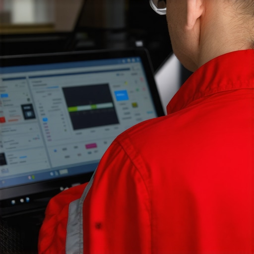 Expert Transmission Diagnostics Analysis Technician reviewing digital diagnostic data from a modern vehicle's transmission control unit
