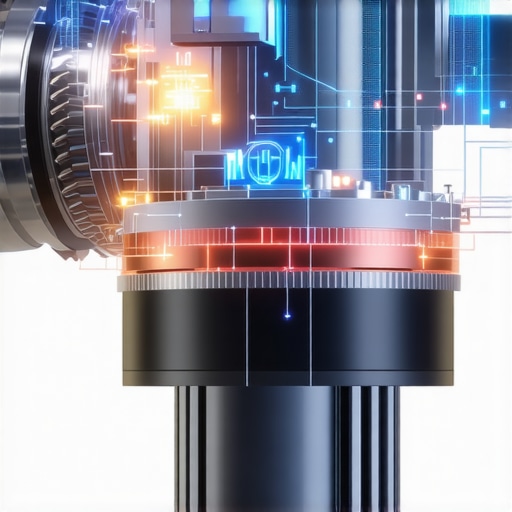 Illustration of a modern vehicle transmission system integrated with digital sensors and AI-based diagnostic tools.