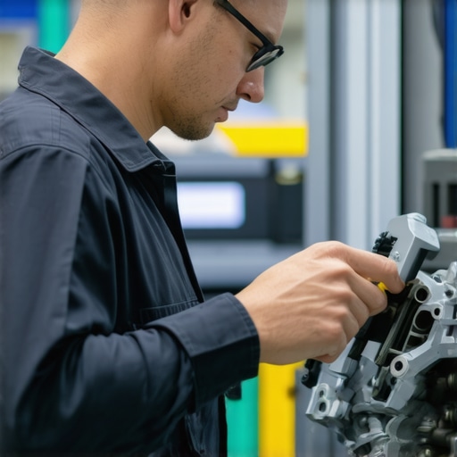 Technician using diagnostic tools to analyze a 2026 vehicle's transmission system