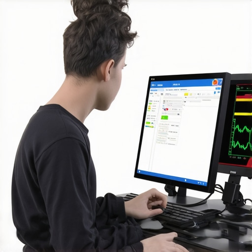 Holographic display showing transmission system diagnostics with data streams and sensor readouts
