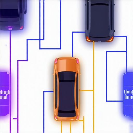 Diagram showing interconnected sensors and AI analytics system in a vehicle.