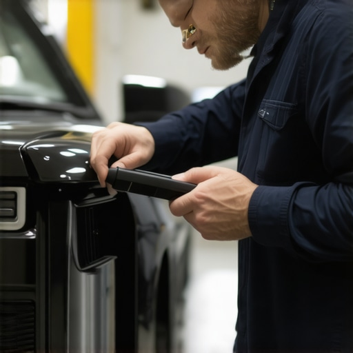 Mechanic accessing detailed vehicle error logs with advanced diagnostic tools