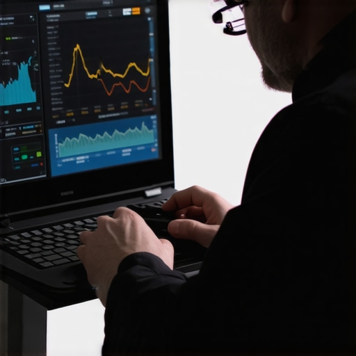Technician using diagnostic equipment on a vehicle's ECU to examine calibration data.