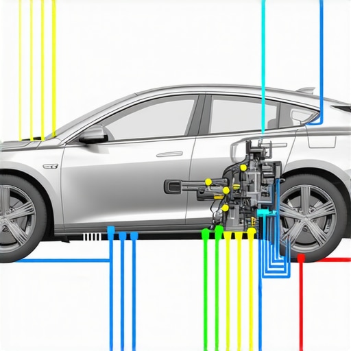 Illustration showing grounding points and sensor calibration locations in a 2026 hybrid vehicle's electrical system