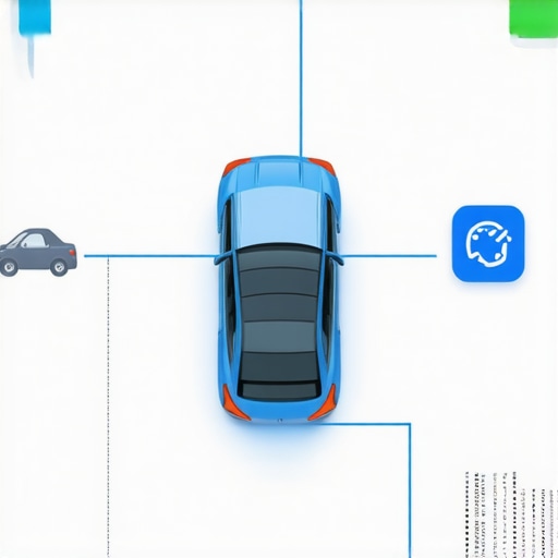 Illustration of multiple sensors communicating within a car transmission system for advanced diagnostics