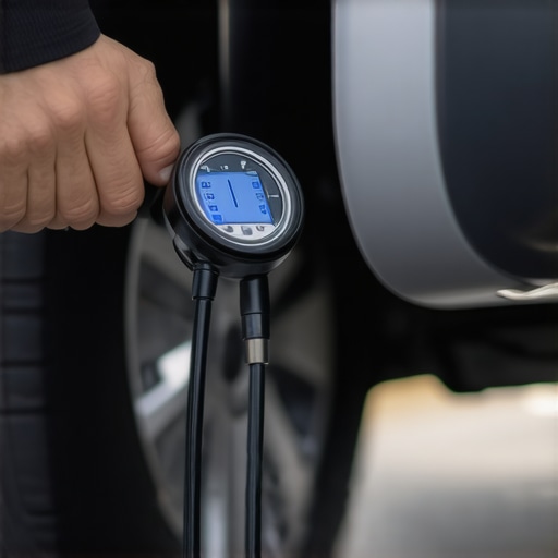 Advanced Suspension and Steering Diagnostic Testing Mechanic using electronic stethoscope to diagnose clicking sounds in a car's steering system