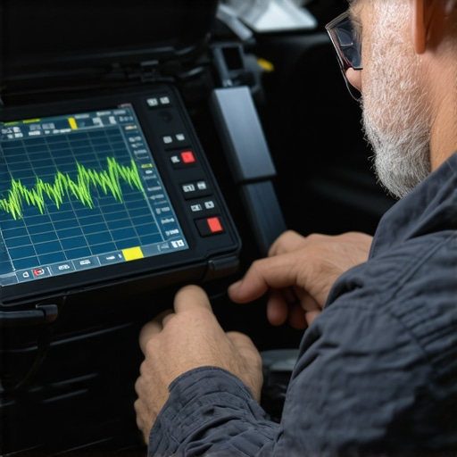 Advanced Transmission Diagnostics Scan A technician using a professional scan tool to analyze transmission sensor data.