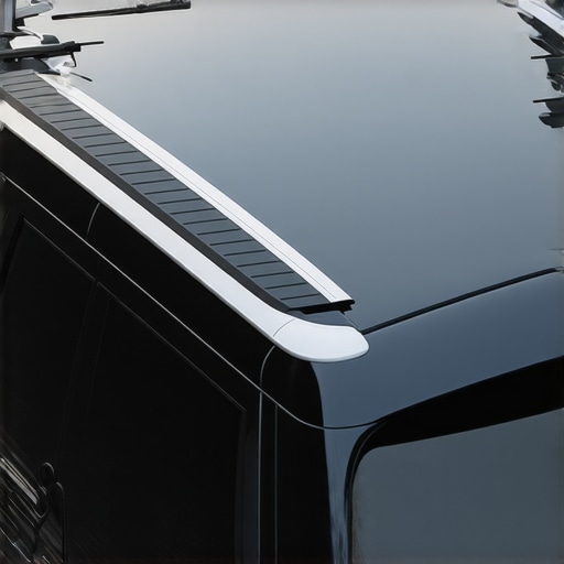 A close-up of roof rack crossbars with wind-silencing rubber strips to prevent whistling.