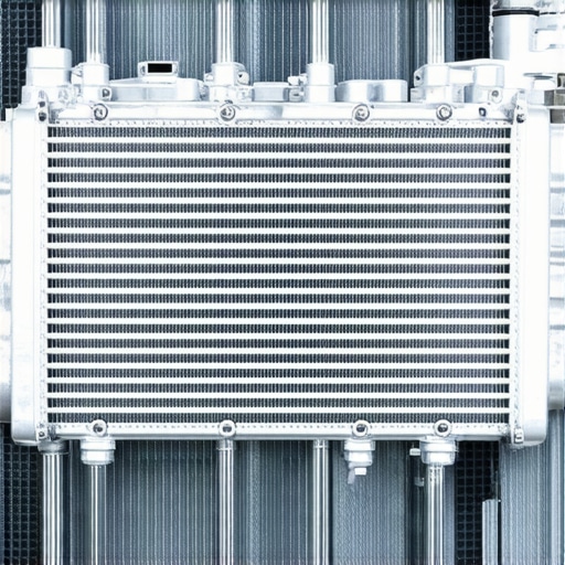 Auxiliary Transmission Cooler for Enhanced Uphill Performance A high-performance stacked-plate transmission fluid cooler mounted behind a vehicle grille to prevent overheating during steep climbs.