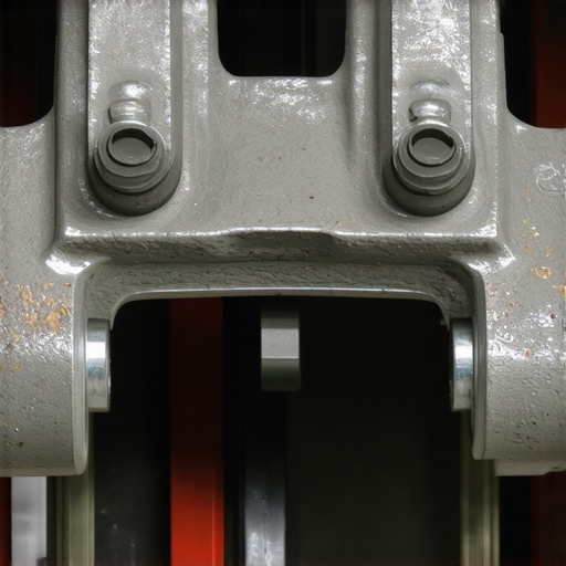 Close up of rust building up under brake caliper abutment clips
