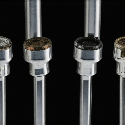 Visual comparison of carbon deposits on gasoline direct injection valves causing engine hesitation.