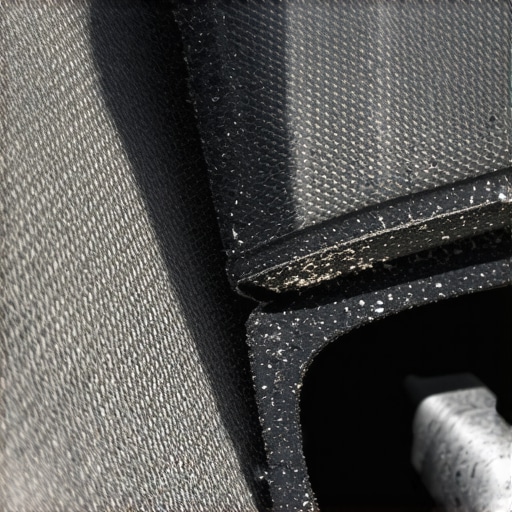 Clogged EVAP Vent Filter Diagnostic Close-up of a dirty and clogged EVAP vent filter causing refueling issues.