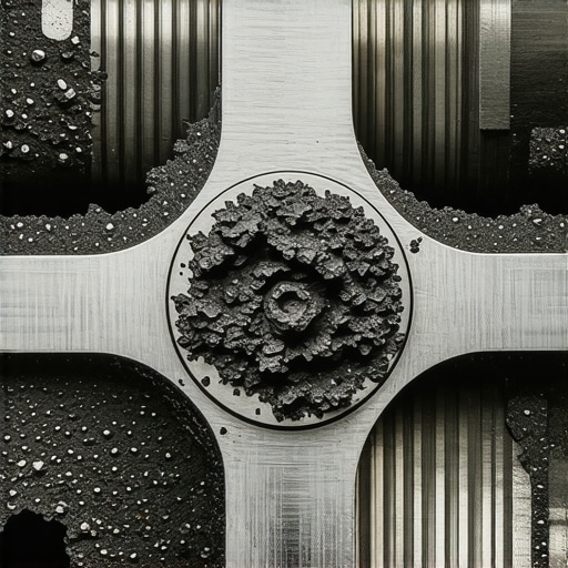 Close-Up of Carbon Buildup in GDI Engines Severe carbon deposits on automotive intake valves requiring professional cleaning