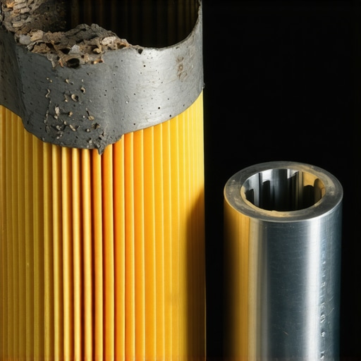 Comparing Damaged Oil Filter and Proper Extraction Tool A crushed oil filter canister next to a professional fluted socket adapter.