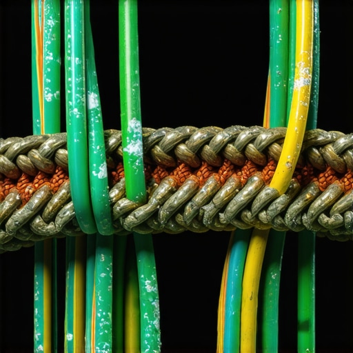 Corroded Engine Ground Strap Connection Close up of a frayed and oxidized automotive ground strap causing electrical interference.