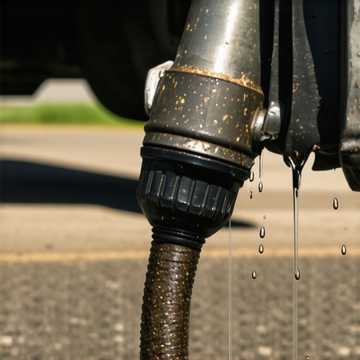 Damaged sway bar link requiring replacement Worn-out stabilizer link with torn boot