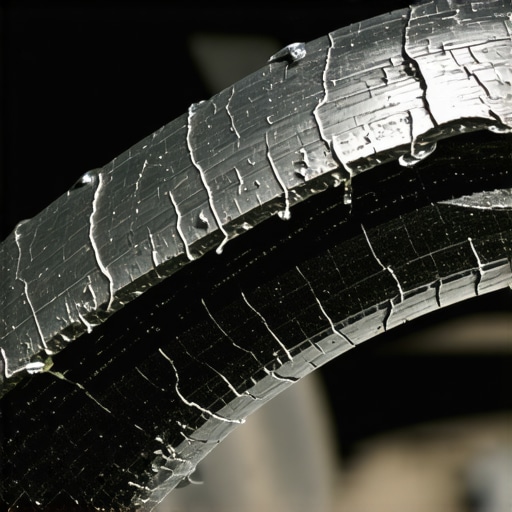 Worn rubber brake hose showing signs of swelling and external cracking