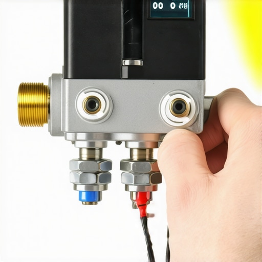 Detailed view of an ABS hydraulic control unit for brake service. Internal view of a modern ABS modulator block with solenoid valves.