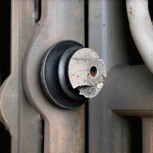 Worn control arm bushing showing cracks and dry rot