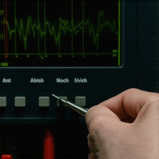 Oscilloscope screen showing electrical interference on a MAF sensor signal.