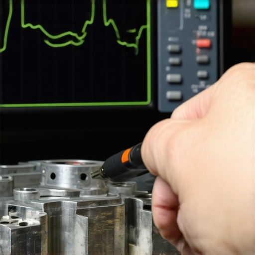 Diagnostic Oscilloscope PWM Waveform An oscilloscope showing the electrical signal pattern of a transmission shift solenoid.